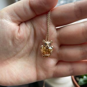 🦁 Pandora sparkling lion princess heart pendant necklace in rose gold